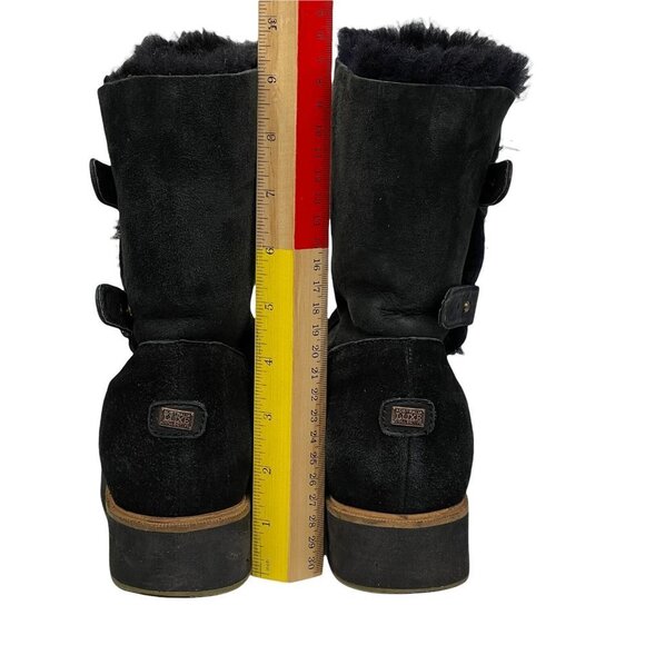 Australia Luxe Collective Fuzzy Black Bushmill Winter Suede Fur Boots Size 7 - Picture 6 of 10